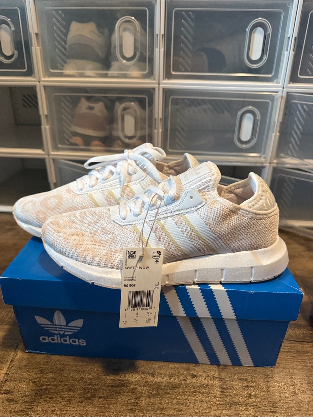 adidas Women’s Swift Run X Sneakers in White and Cream